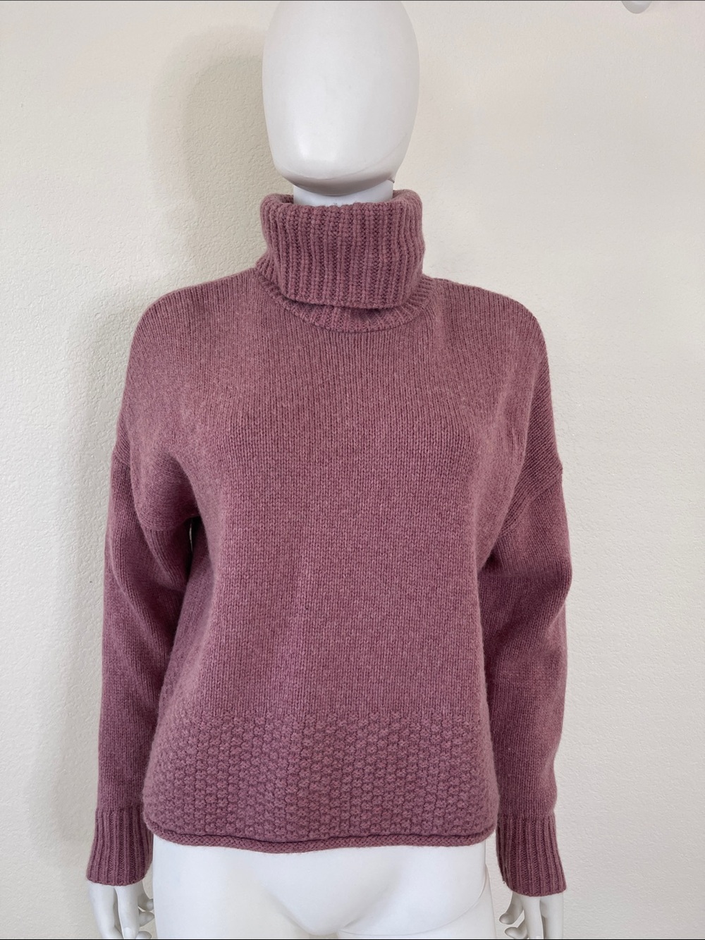 Madewell Rose-Mauve Ribbed Turtleneck Sweater